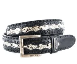 8347 Schwaz Weiß Exotic Ledergürtel - Negro Natural