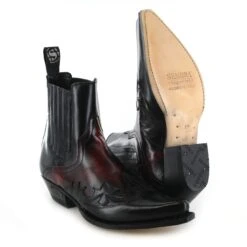 9396 MEZCAL Westernstiefelette Schwarz Rot -Verkaufsgeschäft Bootspire 325493 31a