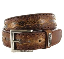 8347 Braun Exotic Ledergürtel - Tan Pyton Cuero