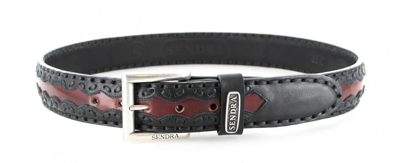 8347 Schwarz Rot Ledergürtel 3 8347 Schwarz Rot Ledergürtel – Bild 3