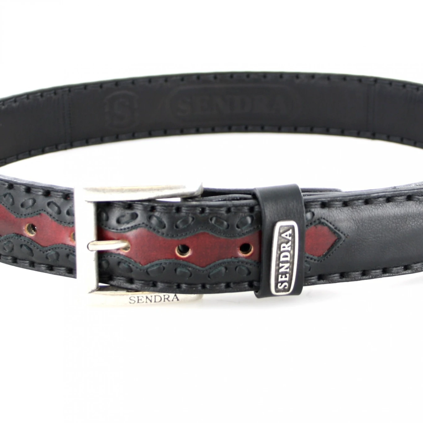 8347 Schwarz Rot Ledergürtel 2 8347 Schwarz Rot Ledergürtel – Bild 2