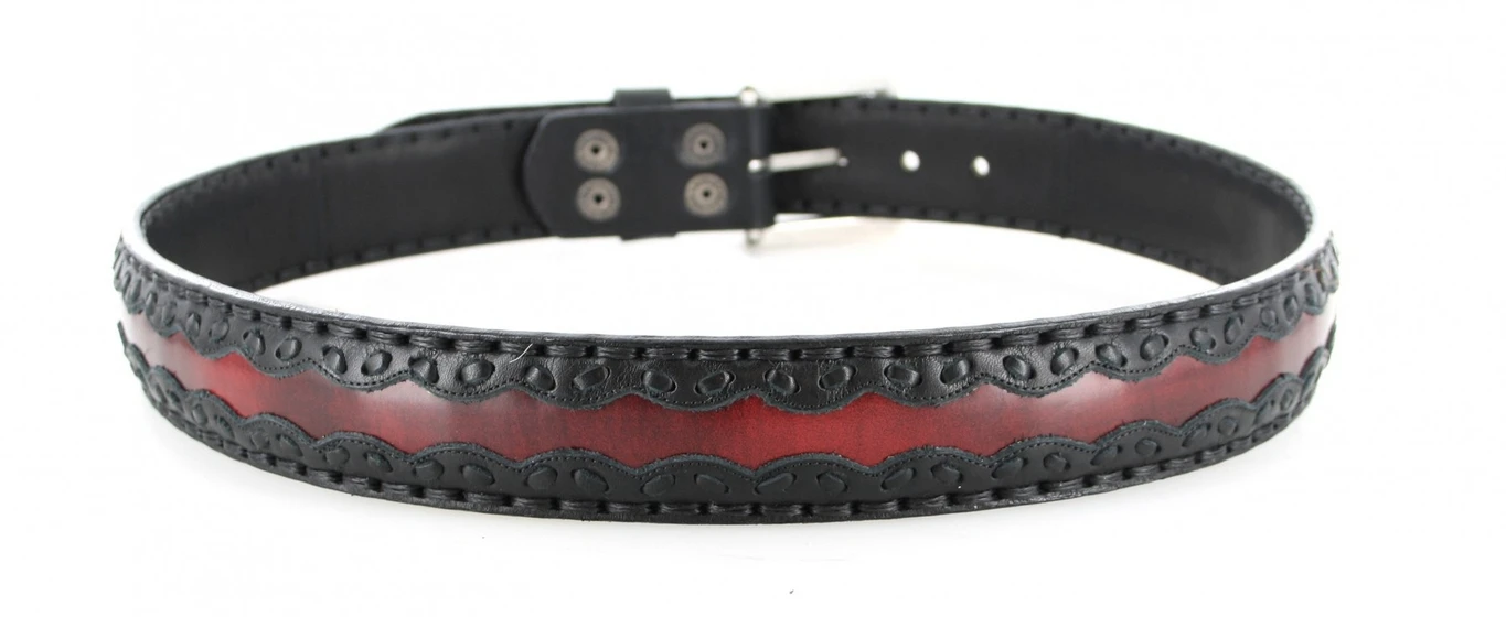 8347 Schwarz Rot Ledergürtel 4 8347 Schwarz Rot Ledergürtel – Bild 4
