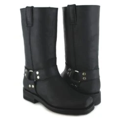 1501-6 Schwarz Bikerstiefel - Gummisohle -Verkaufsgeschäft Bootspire 331288 30a