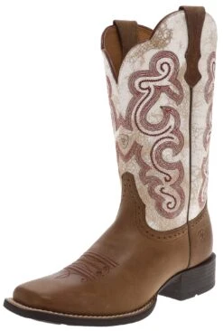 Ariat QUICKDRAW Damen Braun Weiß Westernreitstiefel