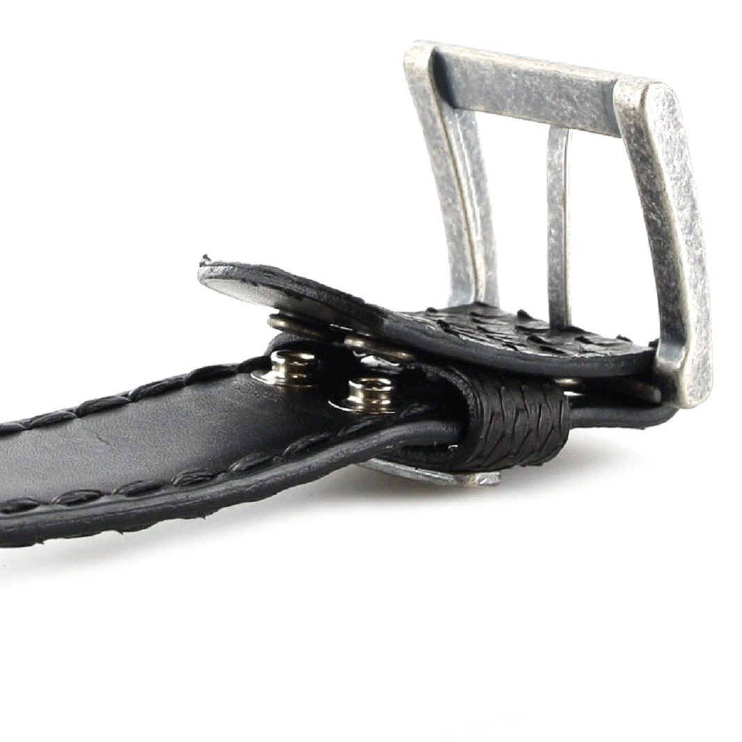 1016 Schwarz Exotic Ledergürtel - Pyton Negro Mate 6 1016 Schwarz Exotic Ledergürtel - Pyton Negro Mate – Bild 6