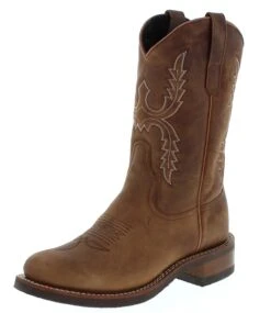 11615M LAM Herren Braun Westernreitstiefel - Lammfellfutter