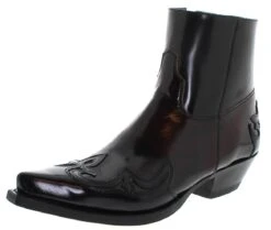 14379 CUERVO WEST Schwarz Rot Westernstiefelette
