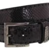 1016 Python Exotic Schwarz Ledergürtel