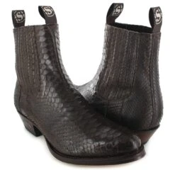 1692P LAZO Exotic Dunkelbraun Westernstiefelette - Piton -Verkaufsgeschäft Bootspire 332094 30