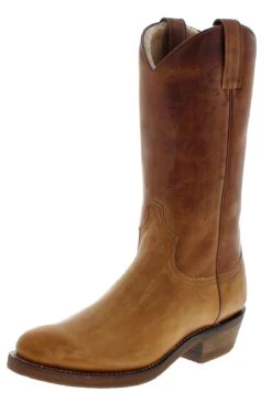 5588F LAZO Herren Braun Westernstiefel - Lammfellfutter