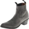 12380 LISA Damen Grau Lederstiefelette