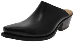 2490 ZUECO Damen Schwarz Ledersandale