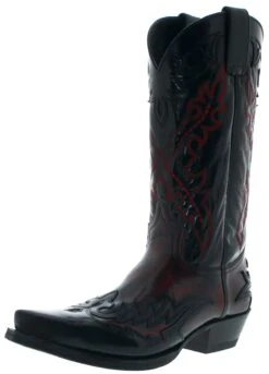 9669 CUERVO MICK Schwarz Rot Westernstiefel
