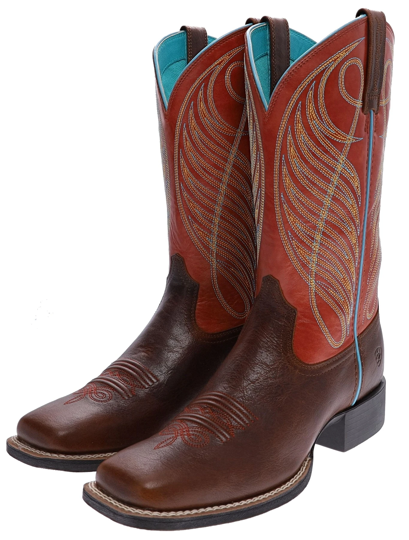 Ariat ROUND UP WIDE SQUARE TOE Damen Braun Westernreitstiefel 2 Ariat ROUND UP WIDE SQUARE TOE Damen Braun Westernreitstiefel – Bild 2