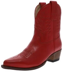 16367 ROSMY Damen Rot Westernstifeletten