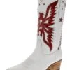 5514 Damen Weiß Rot Westernstiefel