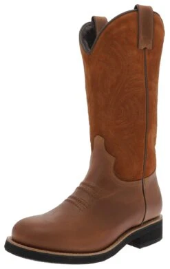 WINTERCATTLE-C Herren Braun Westernreitstiefel - Lammfellfutter