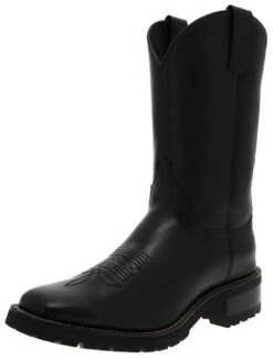18011 RETRO Herren Schwarz Westernreitstiefel