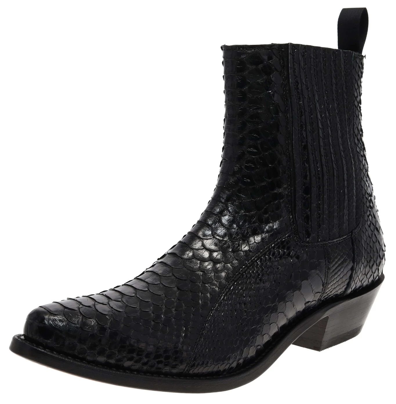 PACITO Herren Schwarz Westernstiefelette - Piton Brillante 1 PACITO Herren Schwarz Westernstiefelette - Piton Brillante