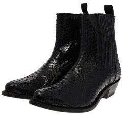 PACITO Herren Schwarz Westernstiefelette - Piton Brillante 10 PACITO Herren Schwarz Westernstiefelette - Piton Brillante -Verkaufsgeschäft Bootspire 335598 2