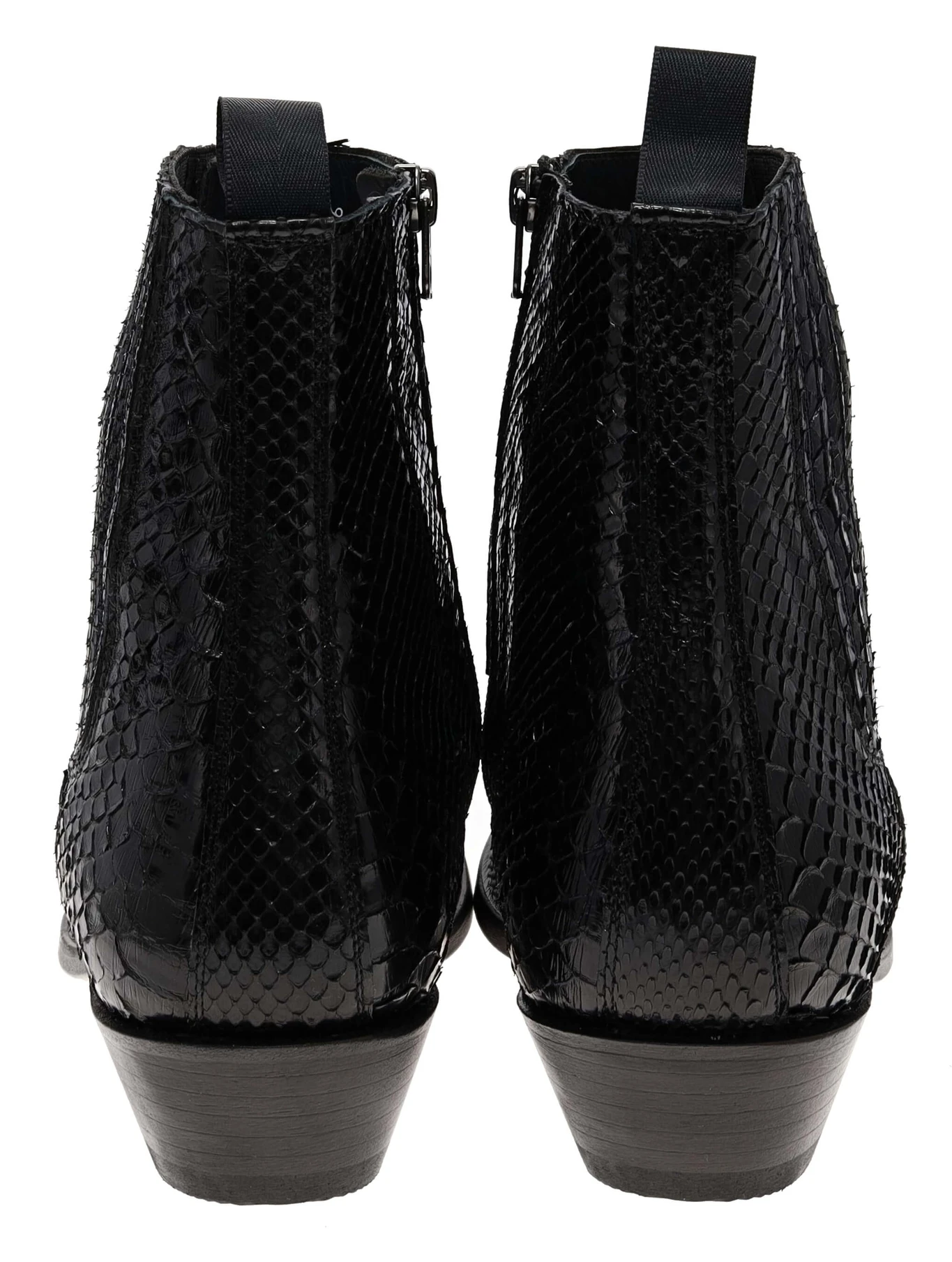 PACITO Herren Schwarz Westernstiefelette - Piton Brillante 4 PACITO Herren Schwarz Westernstiefelette - Piton Brillante – Bild 4