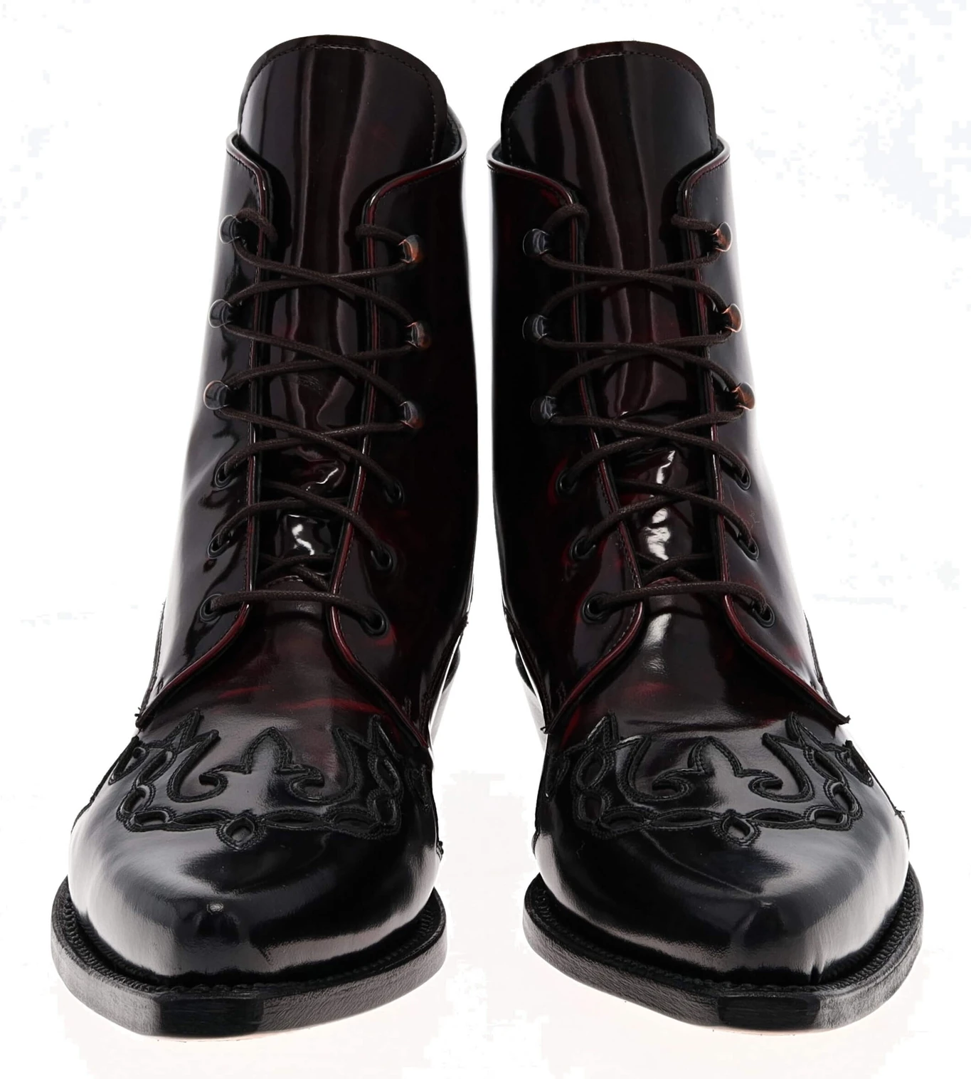 CARMEN Damen Schwarz Rot Schnürstiefelette 3 CARMEN Damen Schwarz Rot Schnürstiefelette – Bild 3