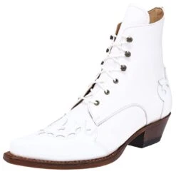 CARMEN Damen Weiß Westernstiefelette