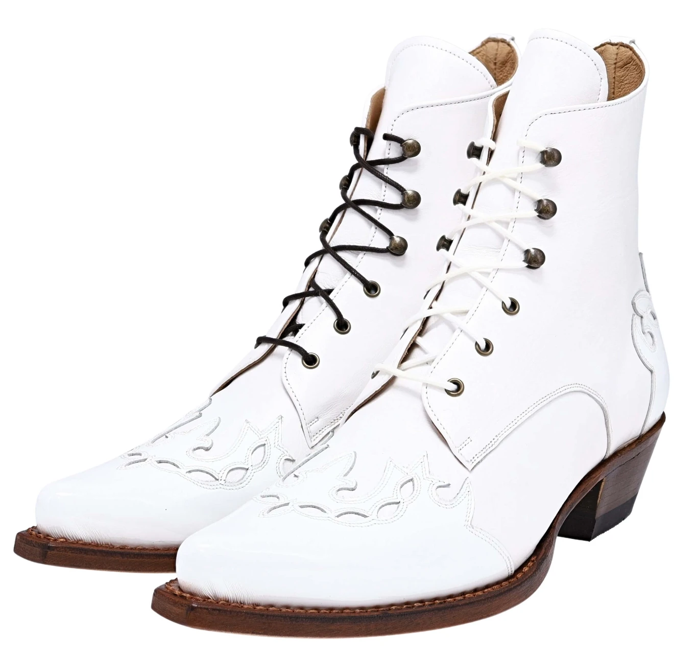 CARMEN Damen Weiß Westernstiefelette 2 CARMEN Damen Weiß Westernstiefelette – Bild 2